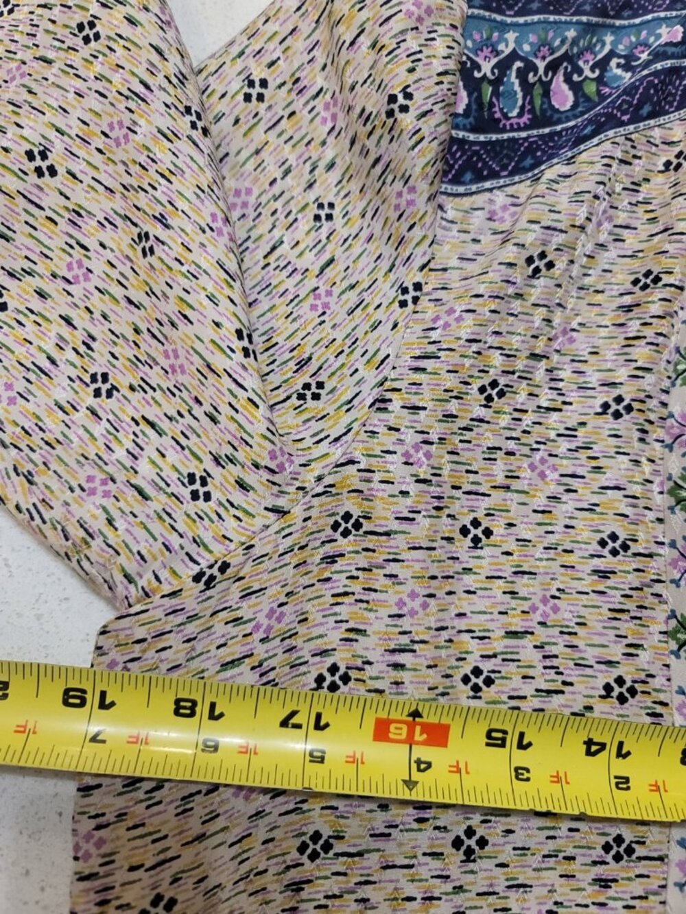 Veronica Beard Ruffle Mini Dress Lumi Beige/Multi Printed Silk Size 4 - Picture 8 of 8
